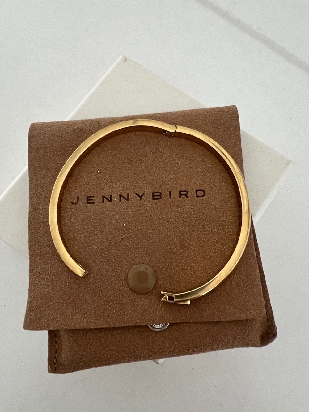 Jenny Bird Remi Gold Open Hinged Cuff Bracelet